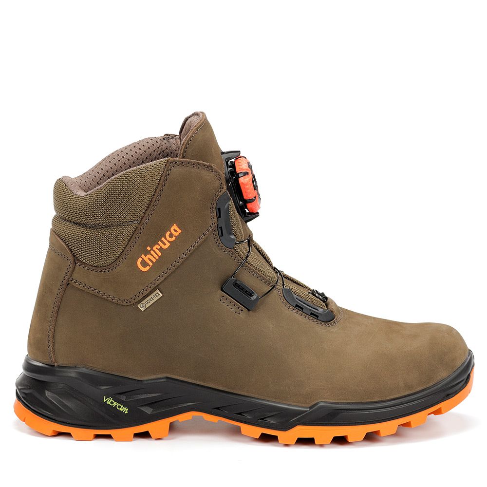 Botas Chiruca Cares Boa Hi Vis 08 Gore-Tex Verde y Naranja - Tienda Carpfishing
