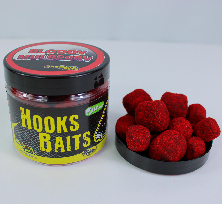 Hook Pellets en polvo Pro Elite Baits Bloody Mulberry 14-20 mm - Tienda Carpfishing