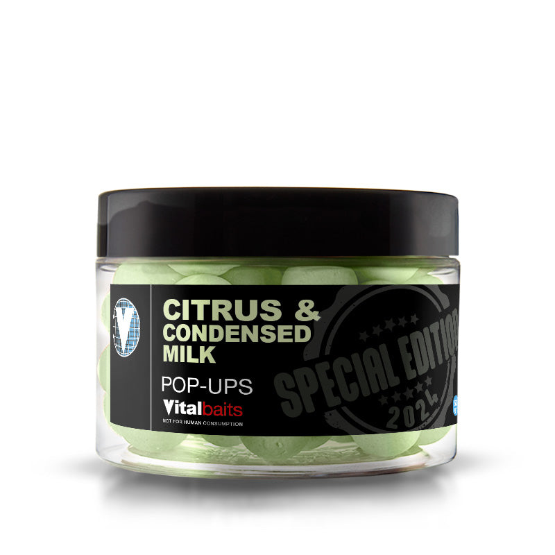 Pop ups Vitalbaits Citrus & Cond. Milk Verde 14 mm - Tienda Carpfishing