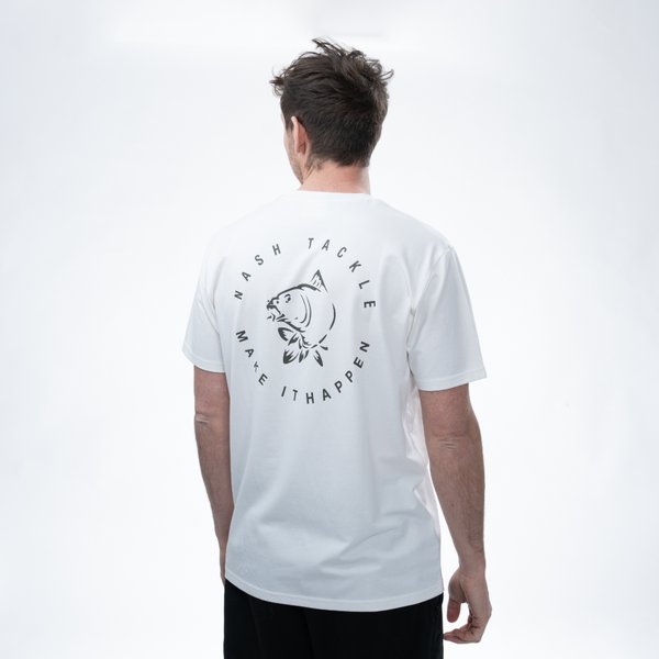 Camiseta Nash Make It Happen Carp Logo Blanca - Tienda Carpfishing