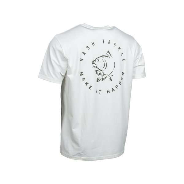 Camiseta Nash Make It Happen Carp Logo Blanca - Tienda Carpfishing