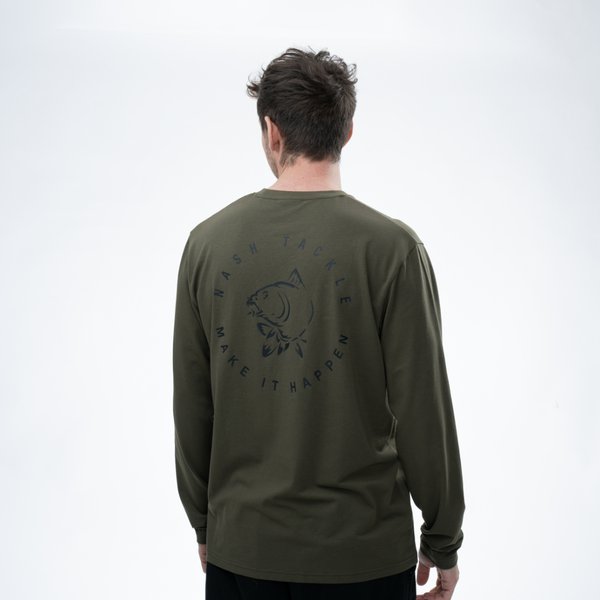 Camiseta Nash Make It Happen Verde manga larga - Tienda Carpfishing