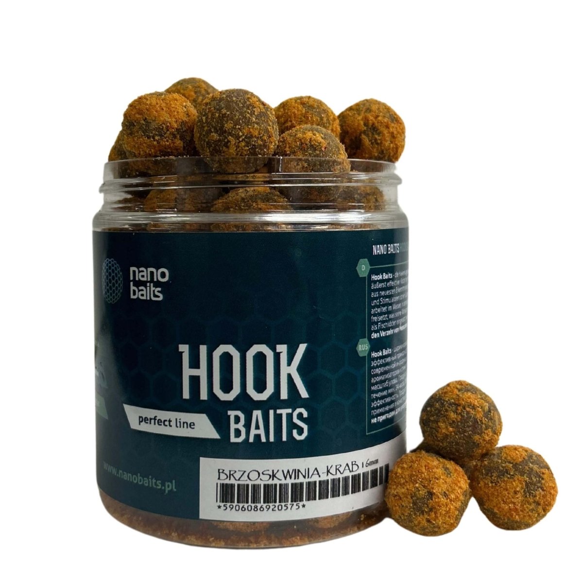 Hard Hook Baits Nano Baits Peach - Crab 18 mm - Tienda Carpfishing