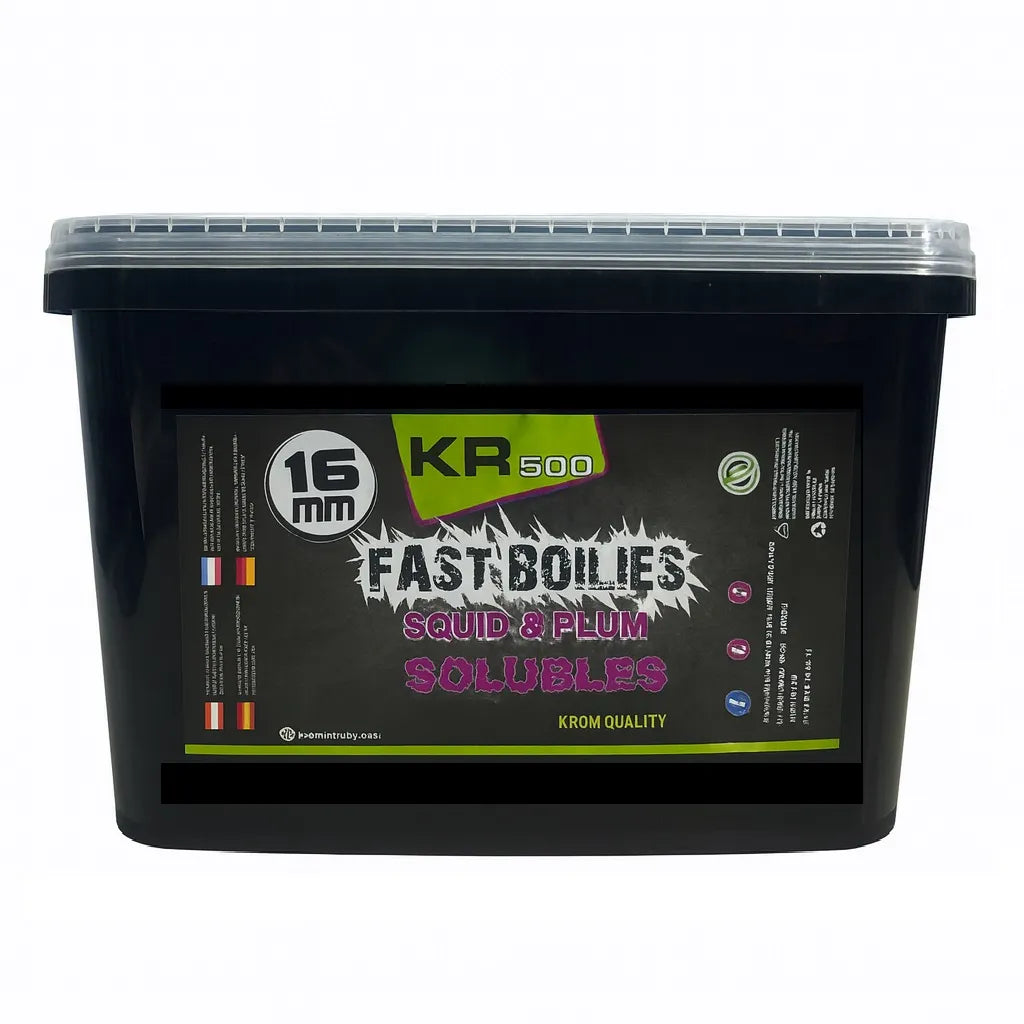 Boilies Solubil Krom Quality KR500 Squid & Plum 16 mm 5 kg