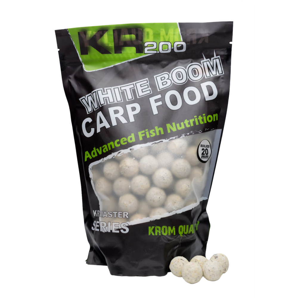 Boilies Krom Quality KR200 White Boom 20mm 800G