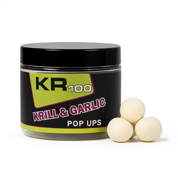Pop Ups Krom Quality KR100 Krill și Garlic Alb 15 mm