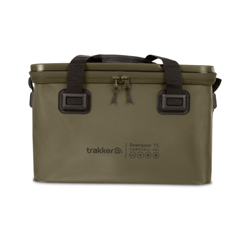 Macuto Trakker Downpour T1 L Verde 40 litros - Tienda Carpfishing