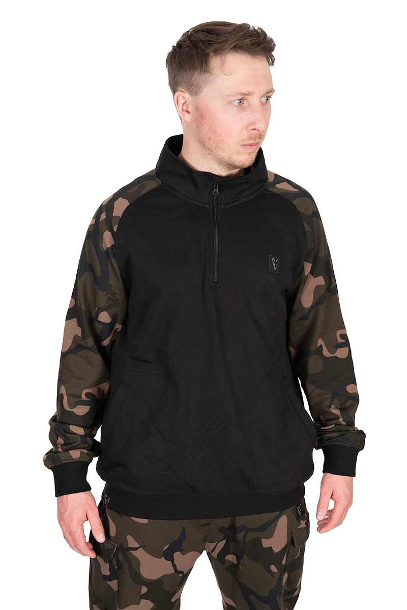 Sudadera Fox LW Negro y Camo con cremallera - Tienda Carpfishing