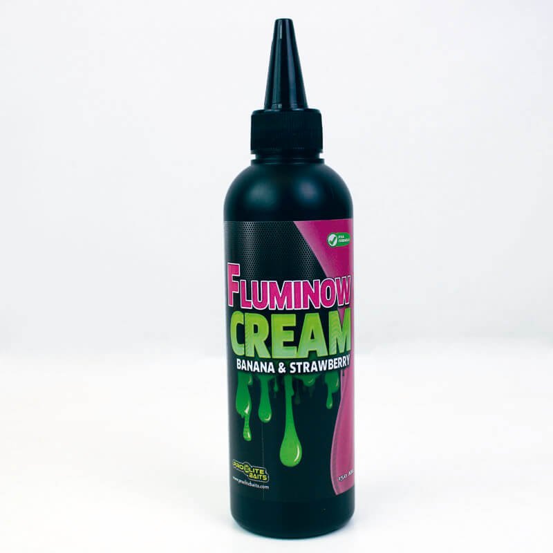 Líquido Fluminow Cream Pro Elite Baits Banana Strawberry 150 ml - Tienda Carpfishing
