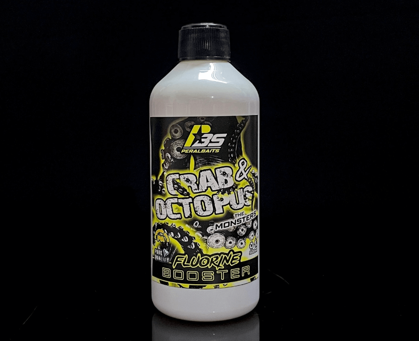 Remojo Booster Fluorine Peralbaits Crab Octopus 500 ml - Tienda Carpfishing