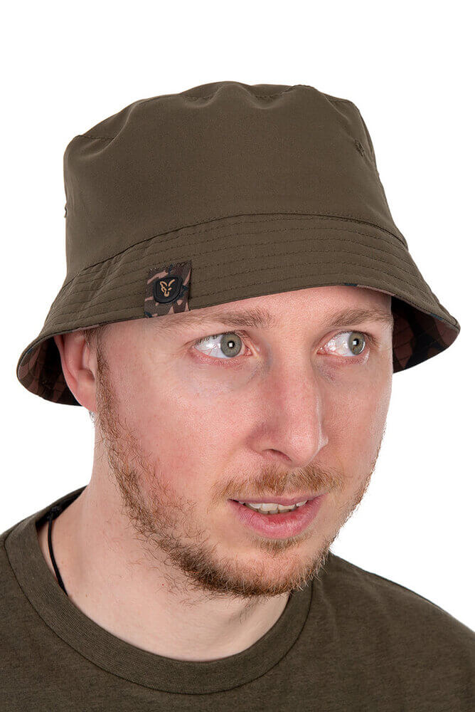 Sombrero Reversible Fox Camo Verde - Tienda Carpfishing