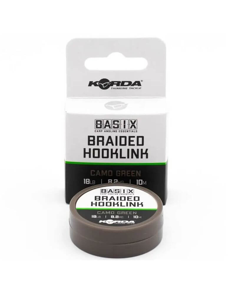 Trenzado Korda Basix Braided Camo Verde 10 m - Tienda Carpfishing