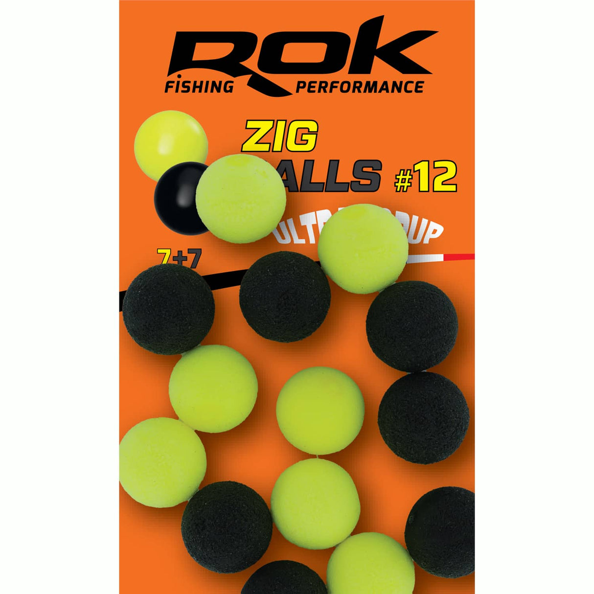 Boilie plutitoare Rok Fishing Zig Ball galben/negru 12