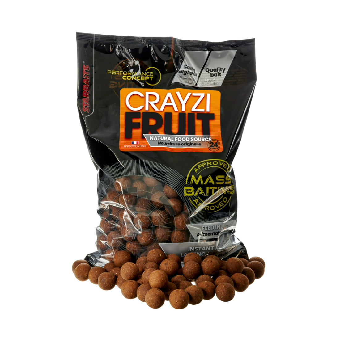 Boilies Starbaits Momeală în masă Crayzi Fruit - 24 mm 3 kg