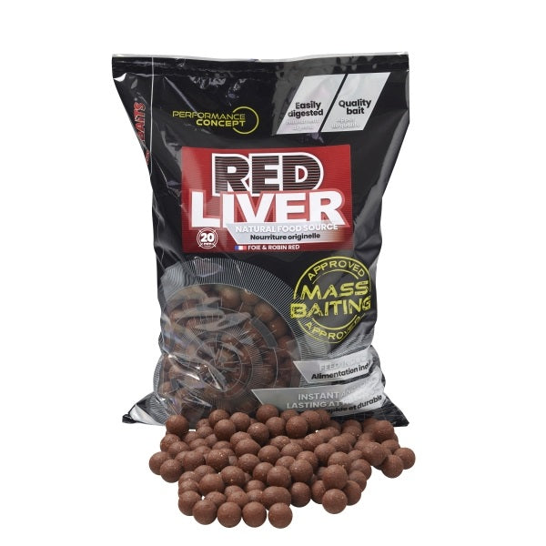 Boilies Starbaits Momeală în masă Red Liver 20 mm 3 kg