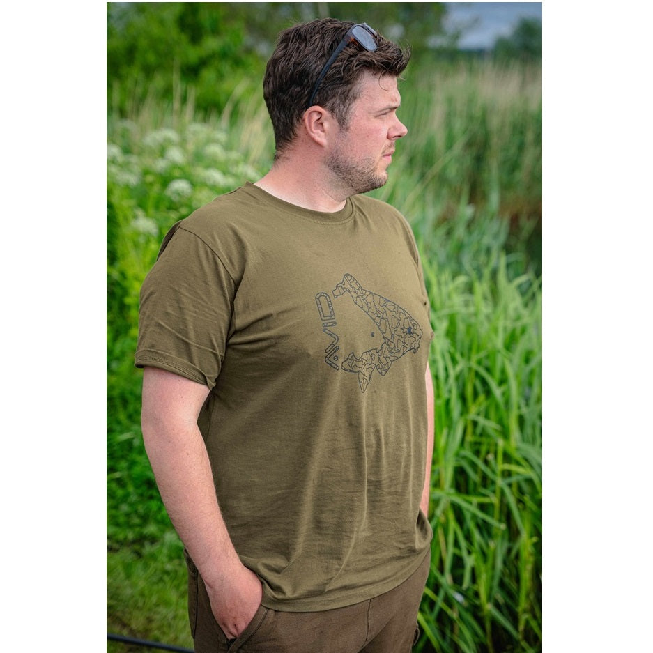 Tricou Avid Carp Icon kaki