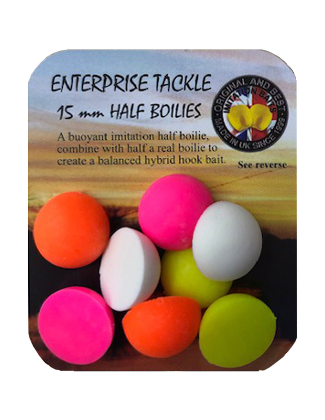 Half Boilies Enterprise Alb și culori mixte Fluor 15 mm