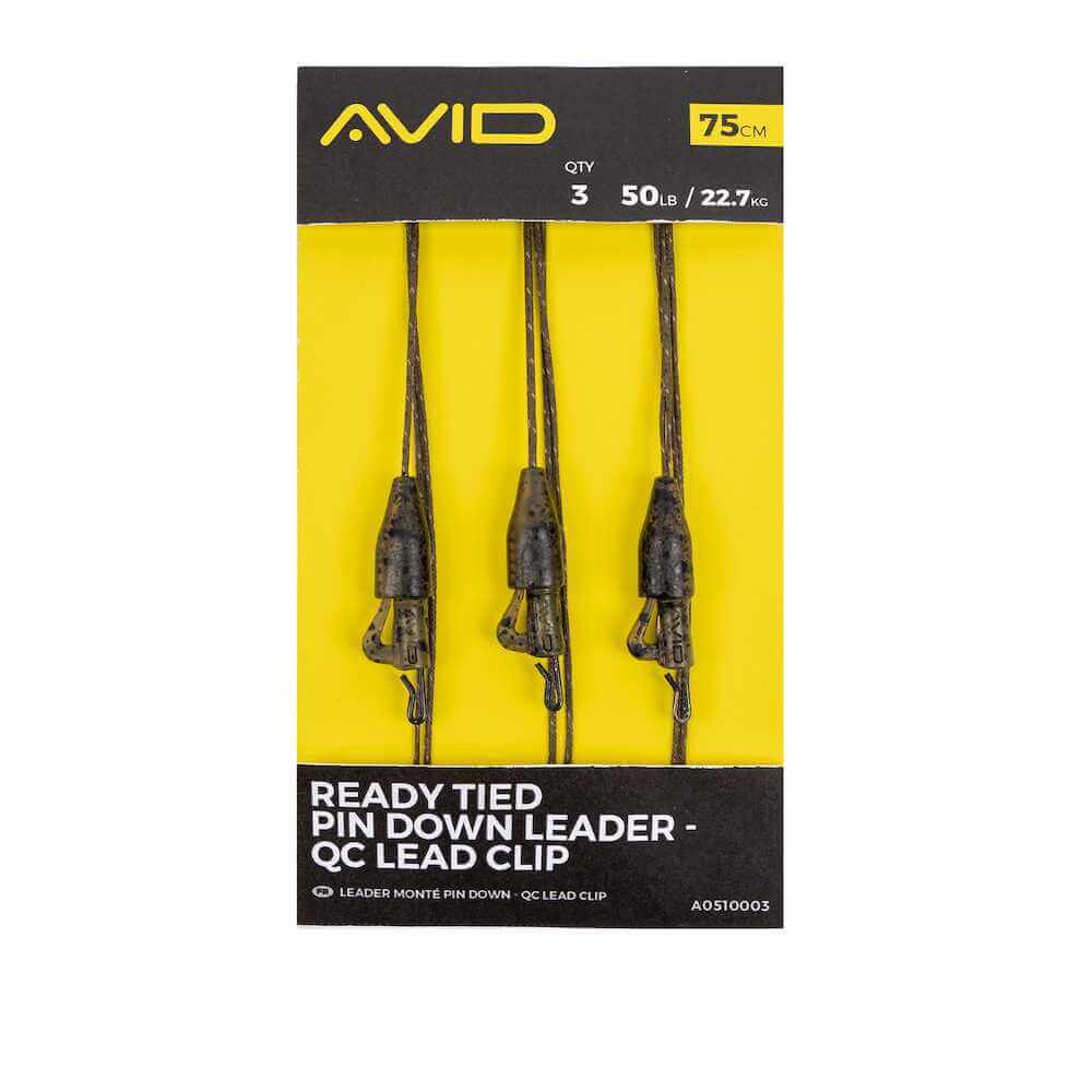 Leadcore Avid Carp Clip de plumb QC legat cu un știft în jos 75 cm