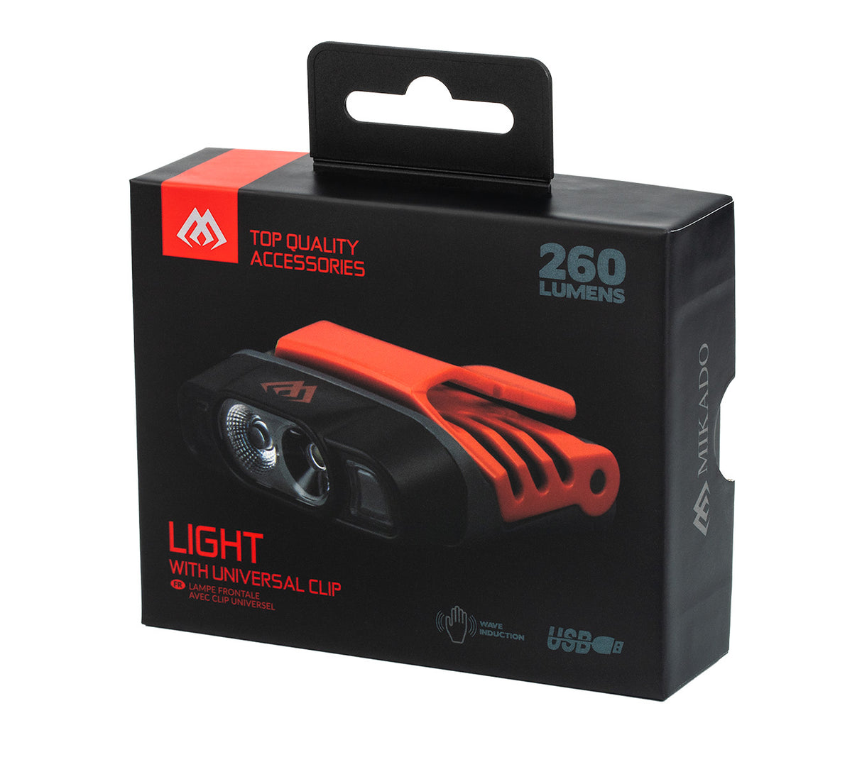 Lampă frontală Mikado} cu clip universal