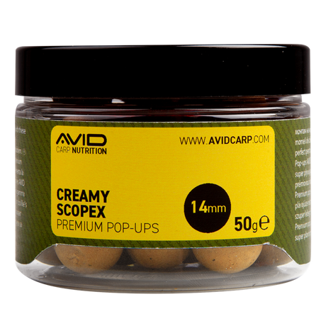 Pop ups Avid Carp Premium Creamy Scopex 14 mm - Tienda Carpfishing
