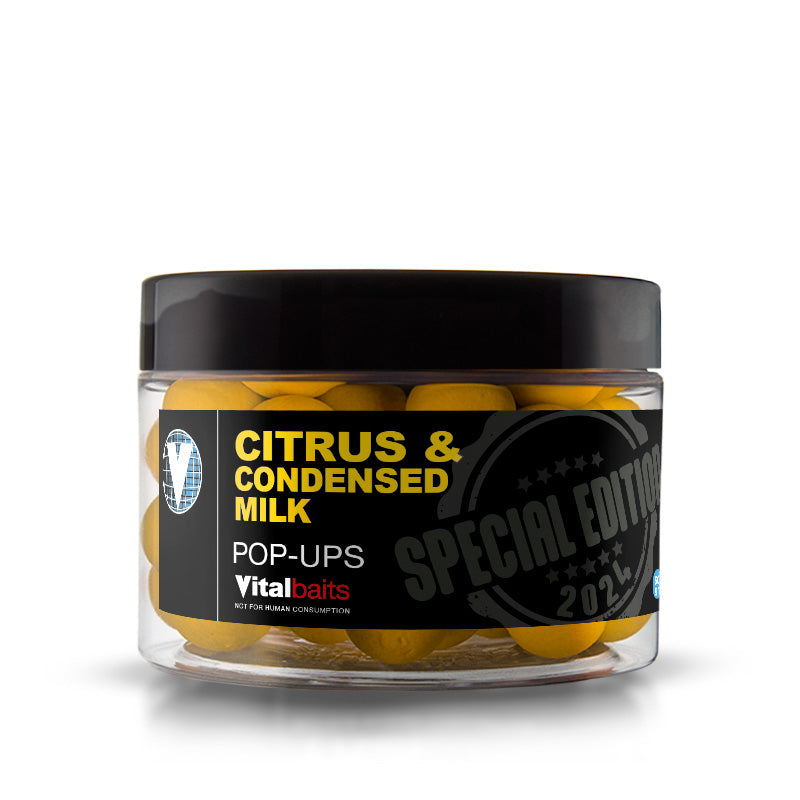 Pop ups Vitalbaits Citrice și Cond. Galben lapte 14 mm