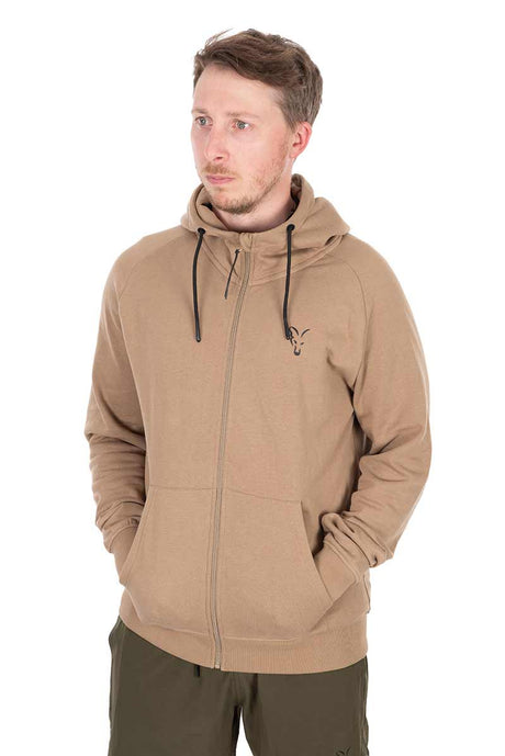 Sudadera Fox LW Tan Ltd Edition con capucha y cremallera - Tienda Carpfishing