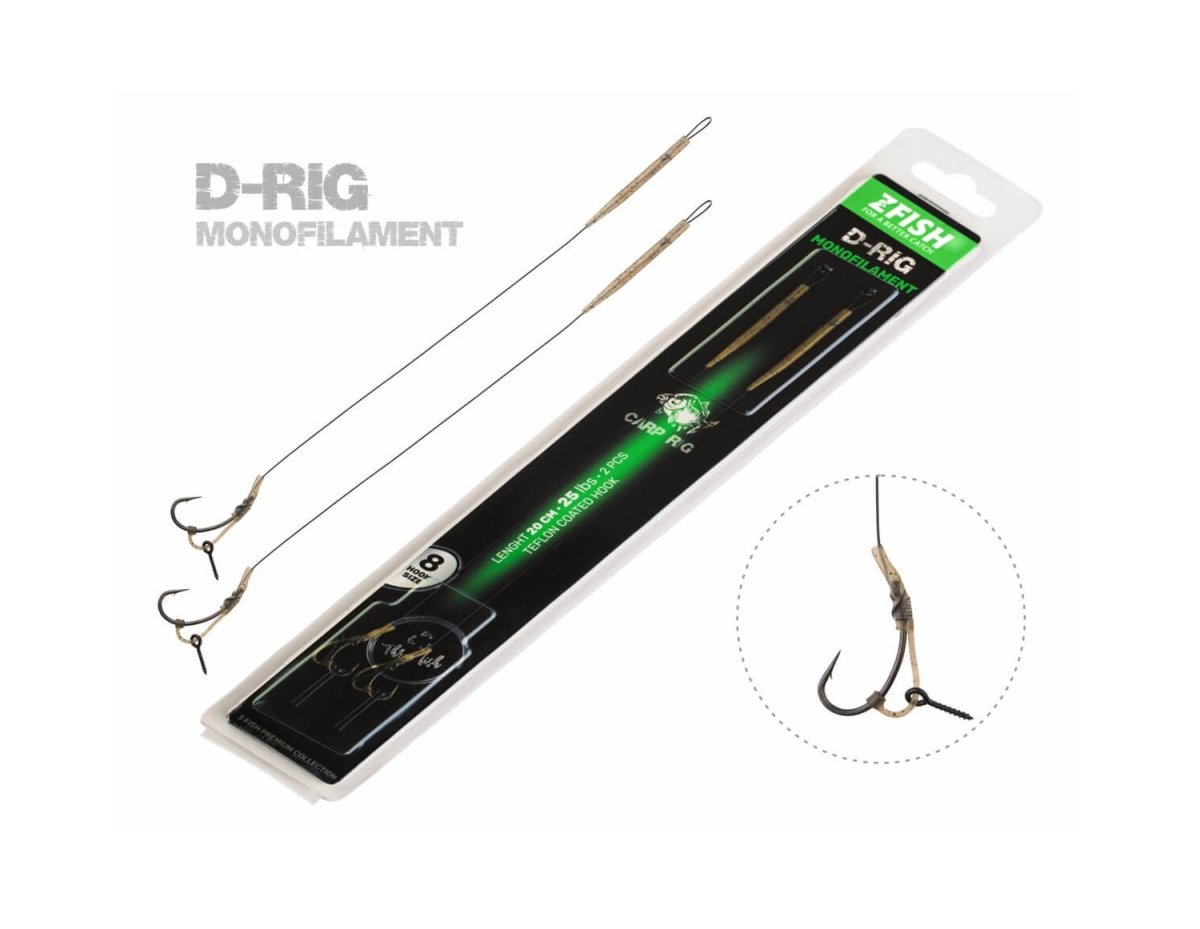 Anzuelos montados Zfish Monofilament D - Rig - Tienda Carpfishing