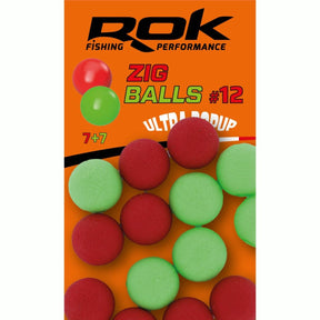 Boilie flotante Rok Fishing Zig Ball Rojo/Verde 12 - Tienda Carpfishing