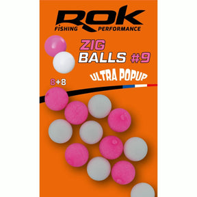 Boilie flotante Rok Fishing Zig Ball Rosa/Blanco 9 - Tienda Carpfishing