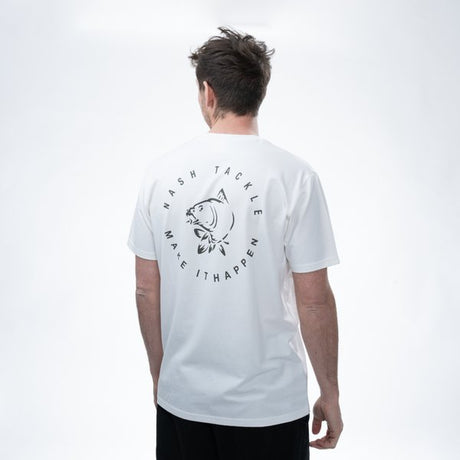 Camiseta Nash Make It Happen Carp Logo Blanca - Tienda Carpfishing