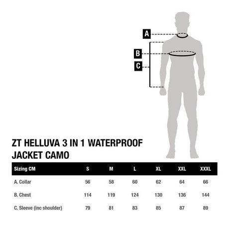 Chaqueta Nash Impermeable ZT Helluva 3 en 1 Camo - Tienda Carpfishing