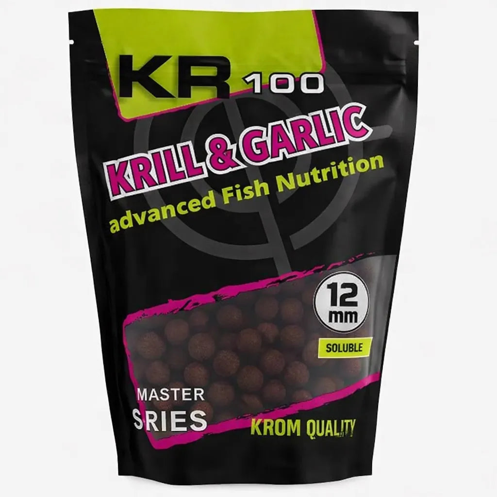 Boilies Solubil Krom Quality KR100 Krill și Garlic 12mm 800G