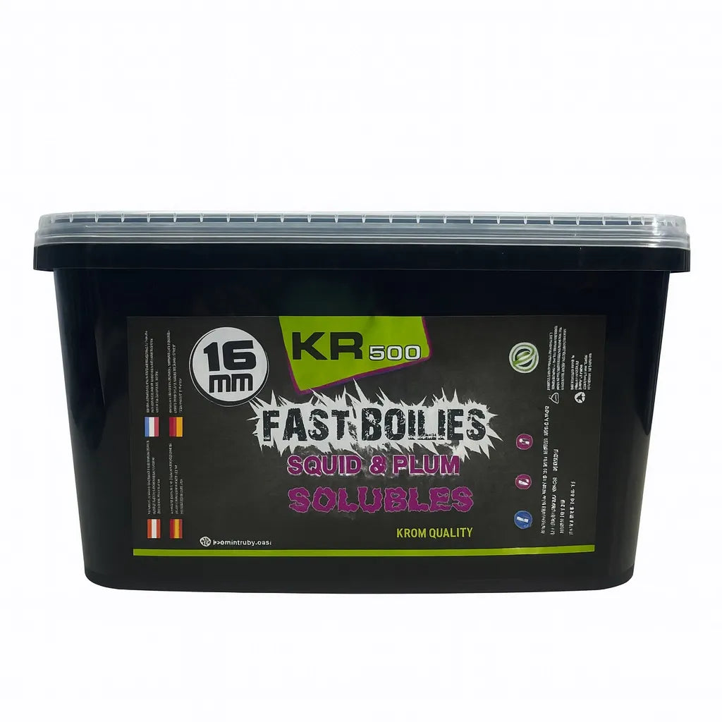 Boilies Solubil Krom Quality KR500 Squid & Plum 16 mm 3 kg