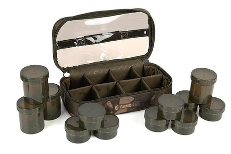 Macuto de 12 botes de cebo Fox Camolite - Tienda Carpfishing