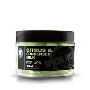 Pop ups Vitalbaits Citrus & Cond. Milk Verde 14 mm - Tienda Carpfishing
