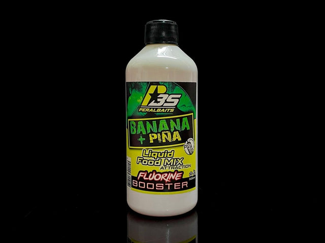 Remojo Booster Fluorine Peralbaits Banana Piña 500 ml - Tienda Carpfishing