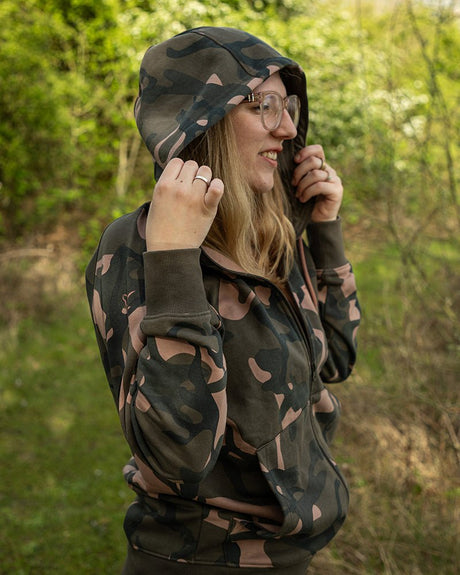 Sudadera Fox Camo para mujer con cremallera - Tienda Carpfishing