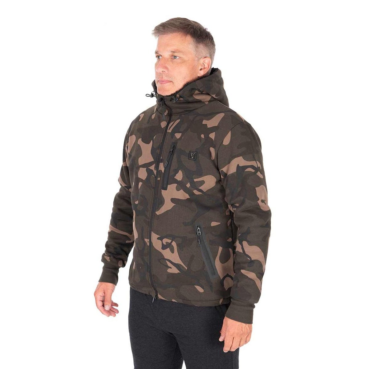 Sudadera Fox Prem Sherpa con capucha y cremallera - Tienda Carpfishing