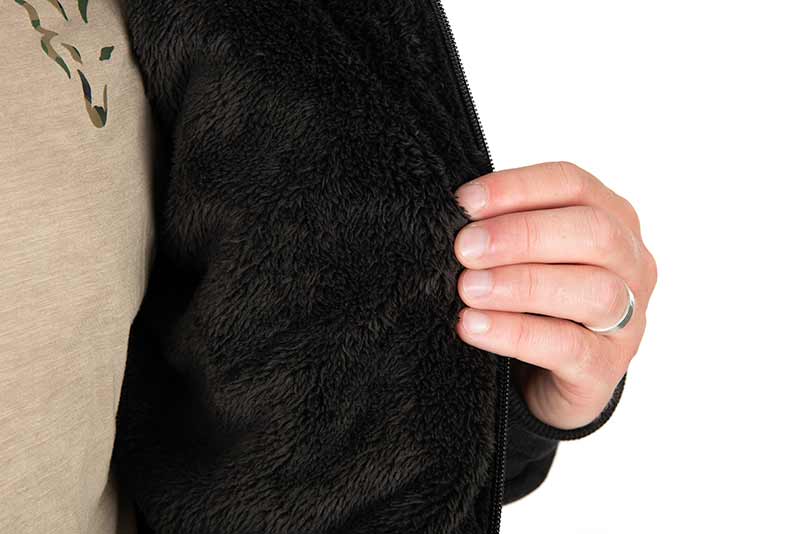 Sudadera Fox Sherpa Negra/Naranja - Tienda Carpfishing