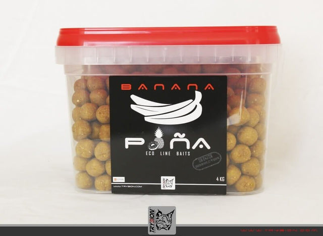 Cubo Trybion Boilies Banana Piña 4 Kg - 18 mm - Tienda Carpfishing