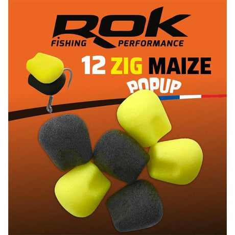 Maíz Zig Pop Up Rok Fishing Amarillo/Negro - Tienda Carpfishing