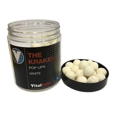 Pop ups Vitalbaits The Kraken blanco 18 mm - Tienda Carpfishing